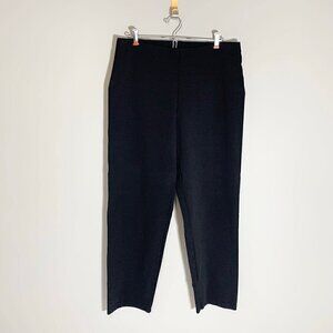 Eileen Fisher Slim Leg Ponte Pants Women Medium Black Stretch Cropped‎ Trousers